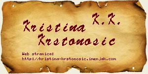 Kristina Krstonošić vizit kartica